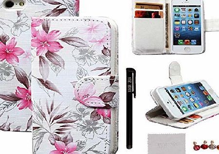 xhorizon iPhone 5/5s Case - xhorizon? [Stand Feature] [Wallet Function] [Magnetic Closure] For Apple iPhone 5s iPhone 5 Contract Color Leather Slim Wallet Phone Case Cover with Credit/Bussiness/ID Card Holder 